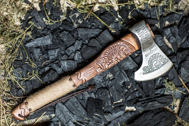 RA-258 Expertly Crafted Handmade Viking Axe, Hand Craved Handle Viking Axe, Nordic Axe, Viking battle axe, Gift For Men, Gift For Husband, Christmas Gift - Ragnar Armoury