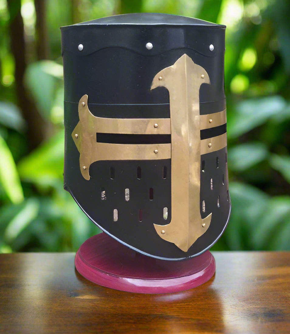 Elite-Grade Medieval Crusader Helmet With Adjustable Leather Strap