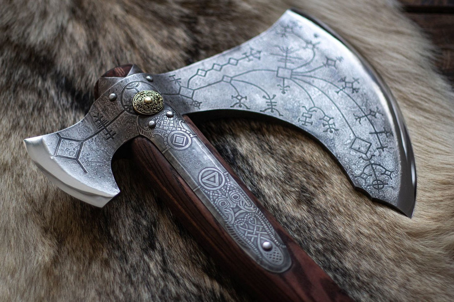 Hand-Forged God Of War Kratos Axe | Handmade Kratos Axe | Wall Hanging Axe | Leviathan Axe | RA-295