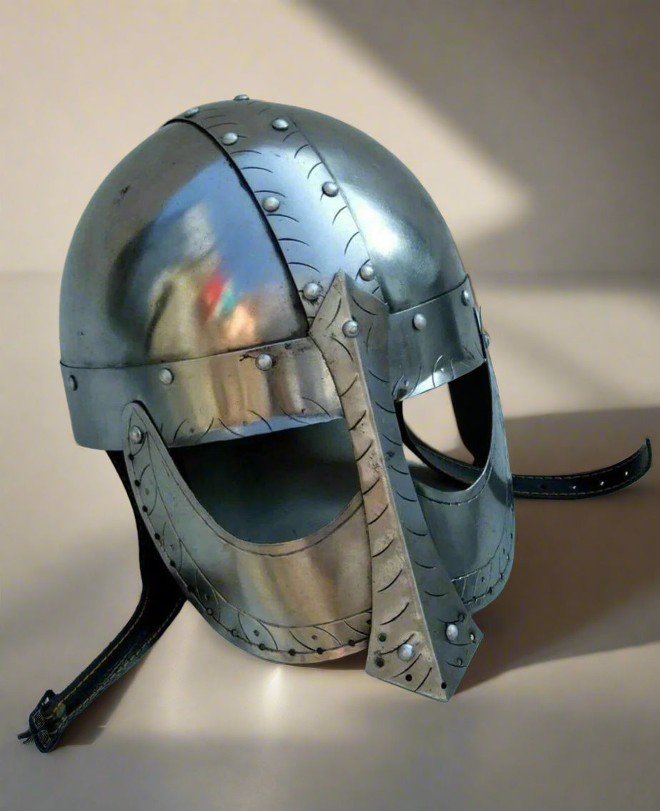 Handmade King Ragnar Lothbrok Viking Helmet – Authentic Norse Warrior Helmet