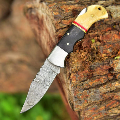 RA-277 Forged Damascus Steel Folding Pocket Knife, EDC Carry Knife, Gift For Him, Christmas Gift (Copy) - Ragnar Armoury