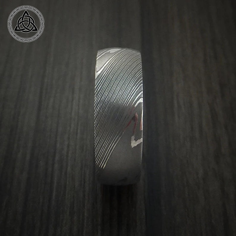 RA-176 Handmade Damascus Steel Ring, Premium Damascus Steel High Quality Made Ring, Damascus Wedding Ring - Ragnar Armoury