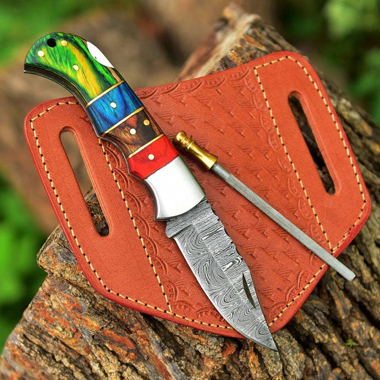 RA-278 Forged Damascus Steel Folding Pocket Knife, EDC Carry Knife, Damascus Steel Knife, Gift For Him, Christmas Gift - Ragnar Armoury