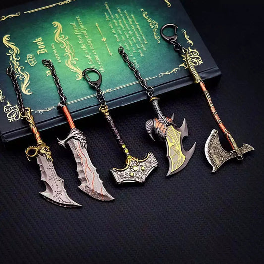 RA-249 God Of War Keychains, God Of War Ragnarok Keychains, 5 Style keychains - Ragnar Armoury