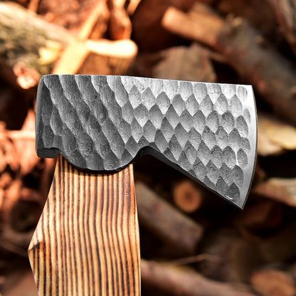 RA-179 Hand Forged Carbon Steel Textured Finish Outdoor Camping Axe, Survival Axe, Viking Axe, Bearded axe, Skeggöx - Ragnar Armoury