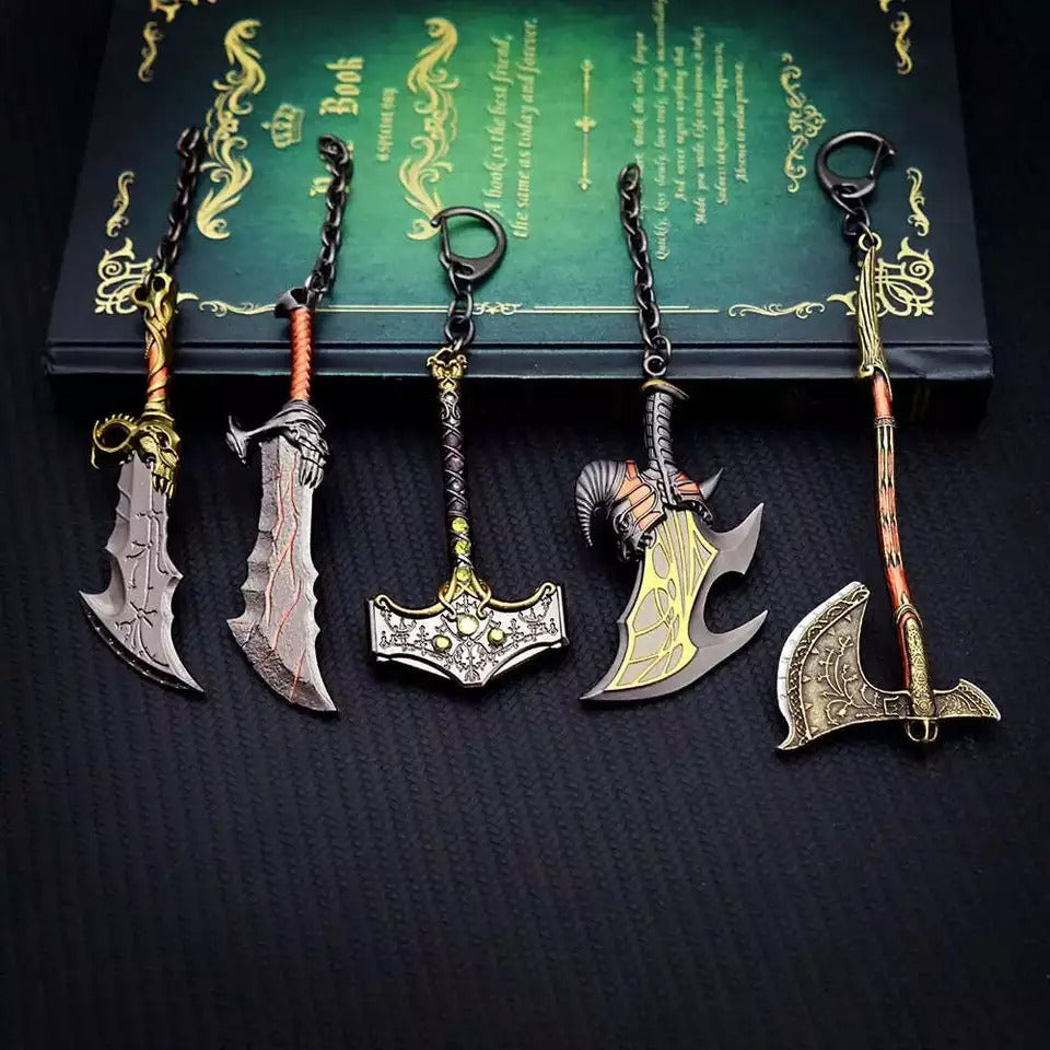 RA-249 God Of War Keychains, God Of War Ragnarok Keychains, 5 Style keychains - Ragnar Armoury