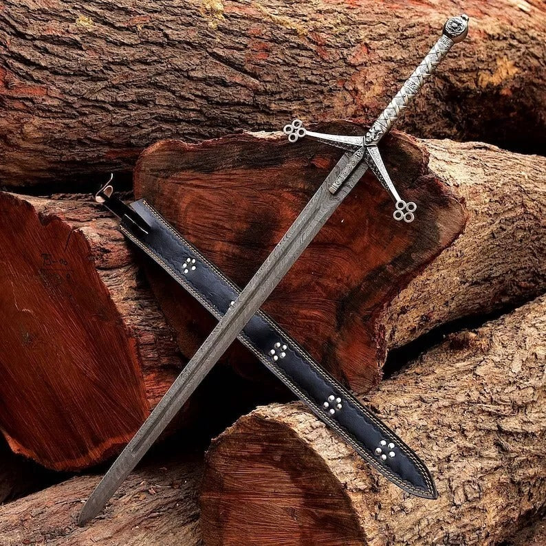 RA-280 Hand Forged Scottish Claymore Sword Stainless Steel Medieval Sword With Sheath, Damascus Steel Sword, Viking Sword, Gift For Men, Wedding Gift, Wall Decor Sword, Halloween Gift, Christmas Gift - Ragnar Armoury