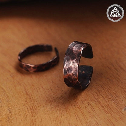 RA-158 Couple pair rings, Adjustable copper ring, Viking style for man and woman, Viking Ring, Viking Jewelry - Ragnar Armoury