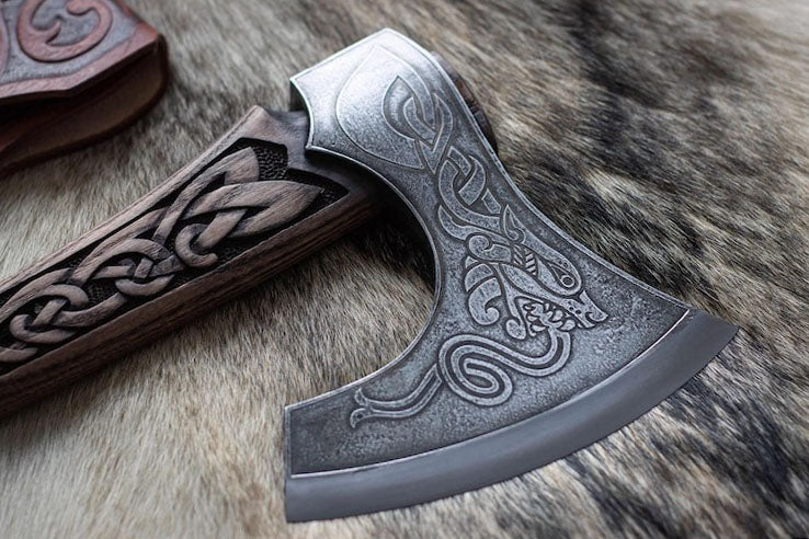 RA-282 Premium Style Viking Axe, Handmade Viking Axe, Premium Axe For Gentlemen, Christians Gift, Scandinavian Axe