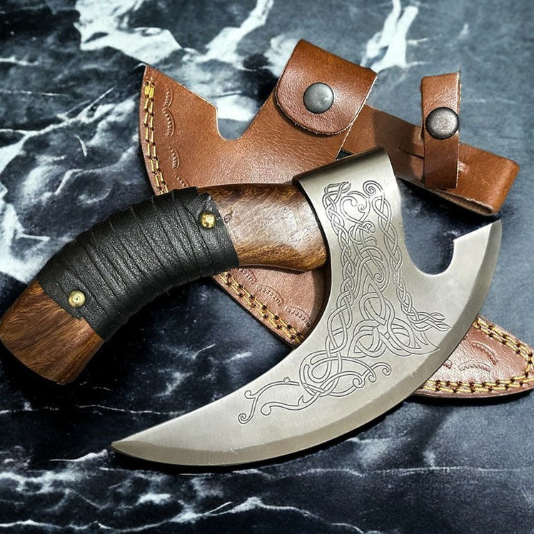 RA-268 Hand-Forged Pizza Cutter Axe, Viking Pizza Axe, Premium Pizza Axe, Gift For Him, Anniversary Gift, Christmas Gift - Ragnar Armoury