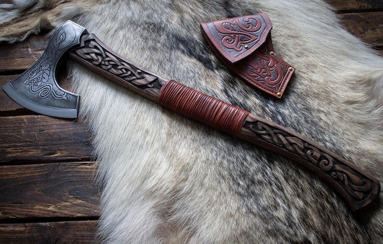 RA-282 Premium Style Viking Axe, Handmade Viking Axe, Premium Axe For Gentlemen, Christians Gift, Scandinavian Axe