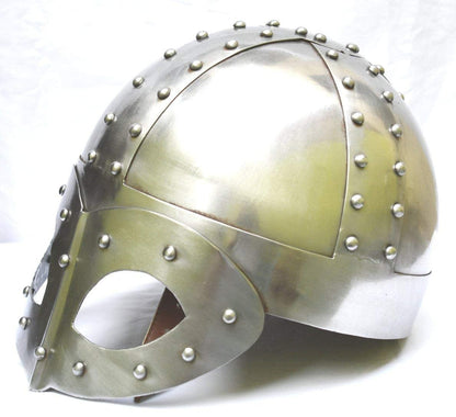 Polished Steel Gjermundbu Viking Helmet – Authentic Norse Warrior Helmet