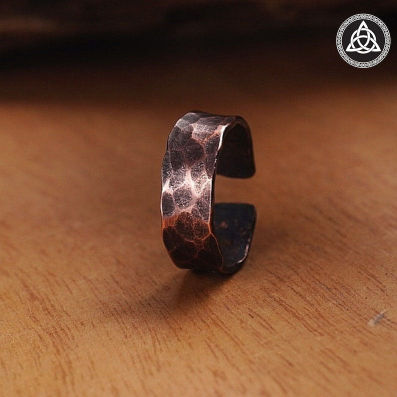 RA-158 Couple pair rings, Adjustable copper ring, Viking style for man and woman, Viking Ring, Viking Jewelry - Ragnar Armoury