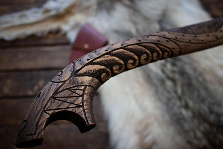 Jormungandr the outlets serpent carved handle axe. SALE