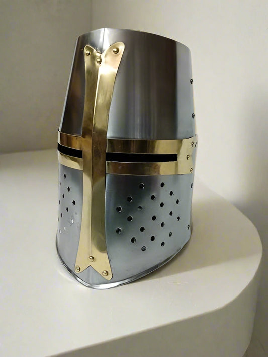 Medieval Knight Steel Helmet | Premium Quality with Adjustable Leather Liner