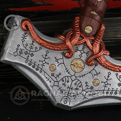 RA-210 Mjolnir Solid Metal Thor Hammer, Handmade Thor's Hammer, Deep Hand Engraved Hammer, Gift For Men, Christmas Gift, Halloween Gift - Ragnar Armoury