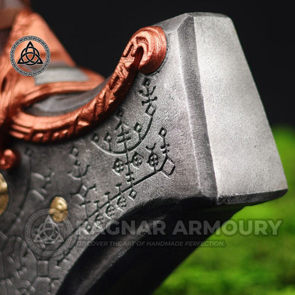 RA-210 Mjolnir Solid Metal Thor Hammer, Handmade Thor's Hammer, Deep Hand Engraved Hammer, Gift For Men, Christmas Gift, Halloween Gift - Ragnar Armoury