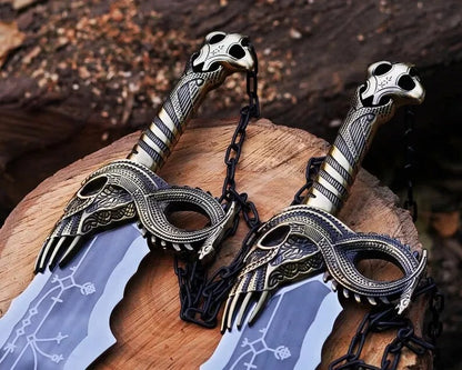 RA-251 God of War Blades of Chaos Metal, God of war blade of Chaos replica blades, God of War Blades of Chaos Sword Twin Blades Christmas Gift, Gift For Men, Halloween Gift - Ragnar Armoury