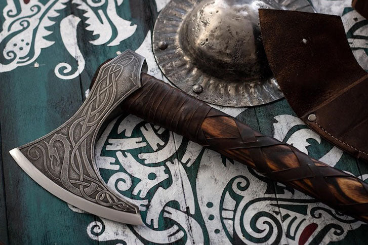 New Premium Fenrir Head Viking Axe | Hand-Forged Scandinavian Axe RA-285