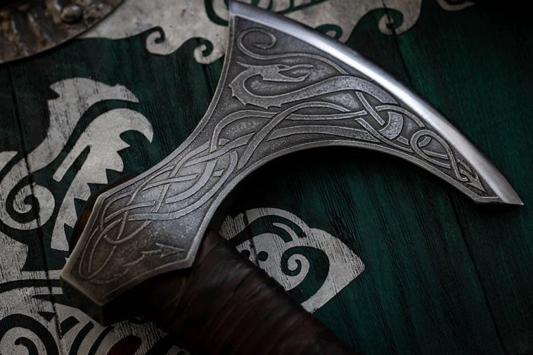 RA-285 New Addition Premium Style Fenrir Head Viking Axe, Scandinavian Axe, Best Gentlemen Gifts, Christmas Gift