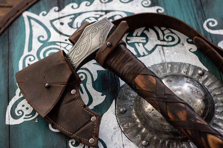 New Premium Fenrir Head Viking Axe | Hand-Forged Scandinavian Axe RA-285