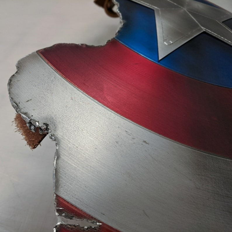 RA-242 Captain America Broken Shield, Metal Shield, Marvel Shield, Gift For Him, Anniversary Gift - Ragnar Armoury