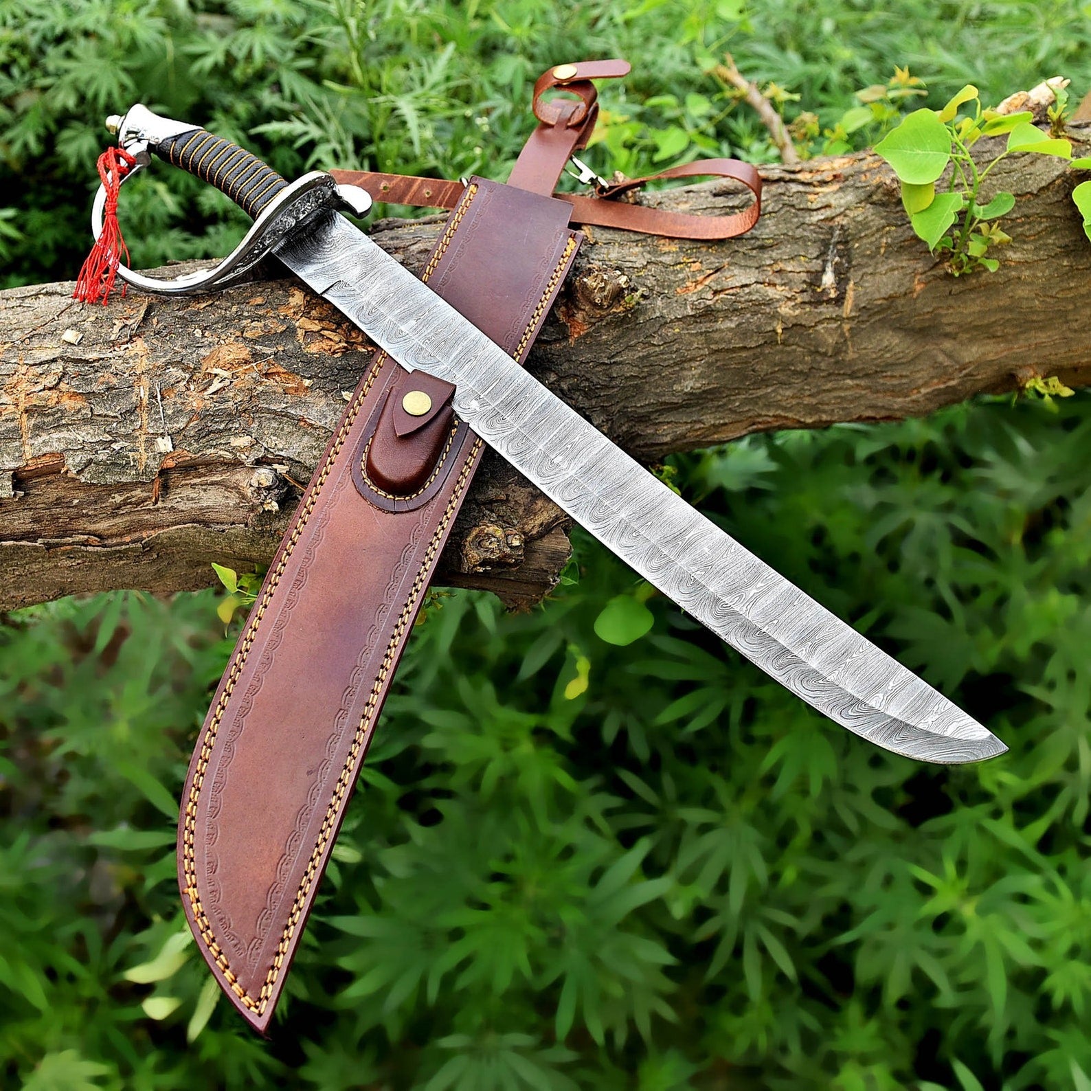 Handmade Damascus Cutlass Sword – Viking Style Buster Blade – Ragnar ...