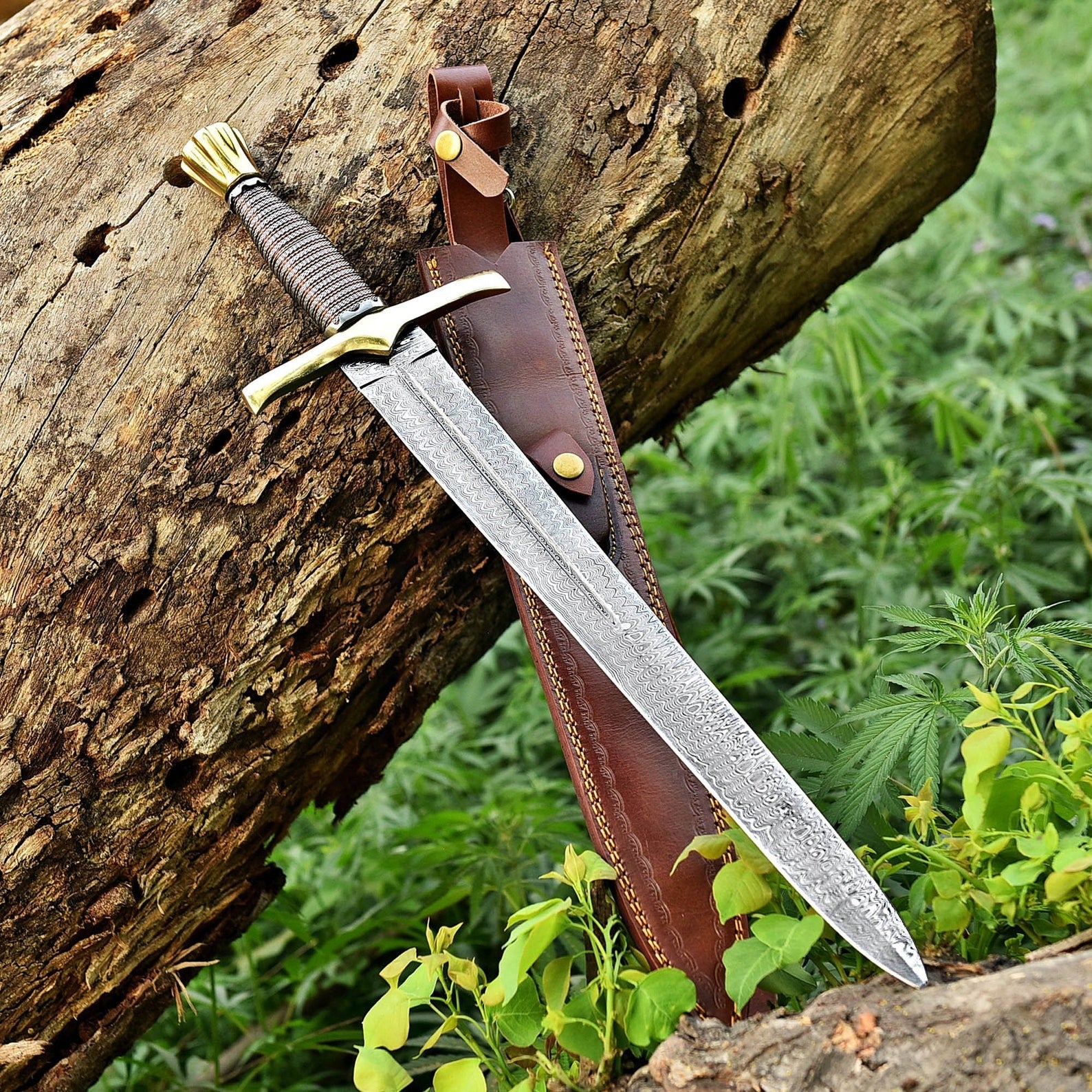 Damascus Steel Master Sword – Roman Gladius Viking Style Blade – Ragnar ...