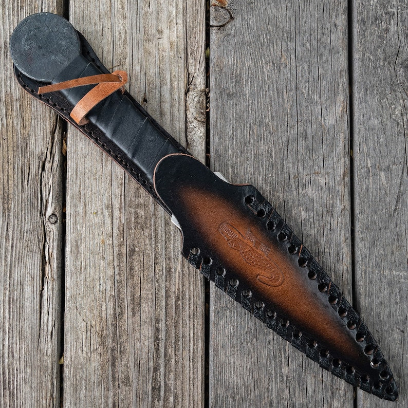 RA-188 Throwing Dagger Hand Forged High Carbon Steel Medieval Inspired Collectible Viking Style Throwing Knife with Leather Sheath - Ragnar Armoury