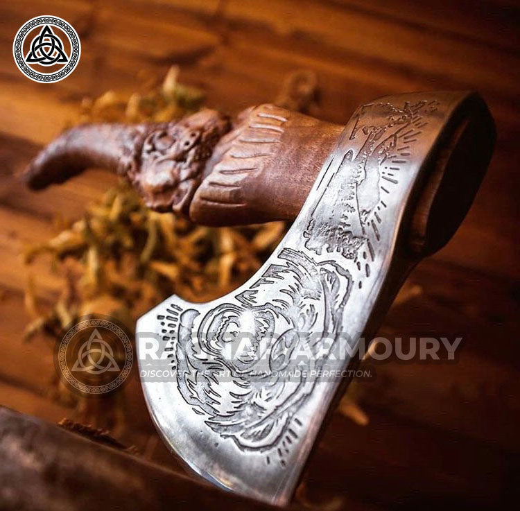 RA-194 Hand Crafted Viking Bear Axe, Skeggöx, Handcrafted axe, Personalized Handmade Axe, Gift For Men, Christmas Gift - Ragnar Armoury