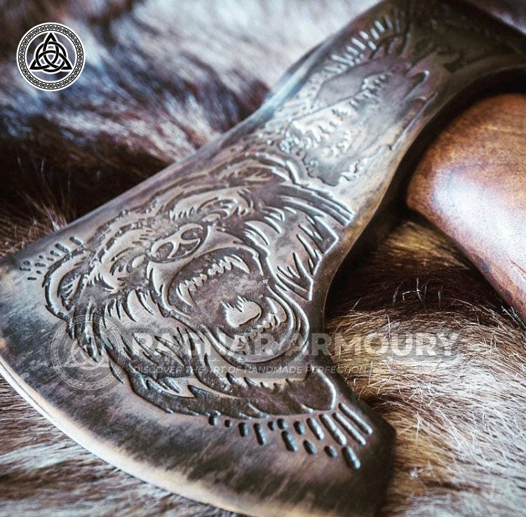 RA-194 Hand Crafted Viking Bear Axe, Skeggöx, Handcrafted axe, Personalized Handmade Axe, Gift For Men, Christmas Gift - Ragnar Armoury
