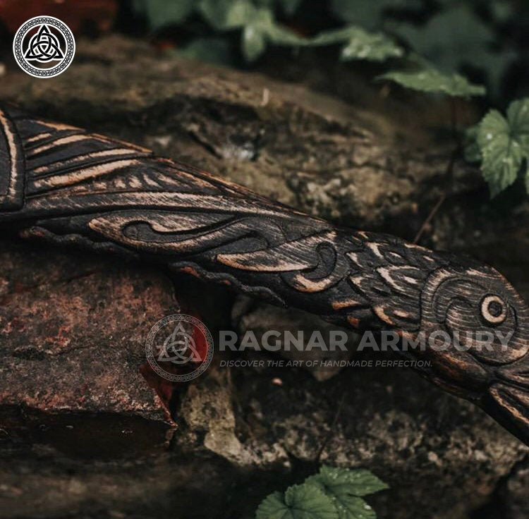 RA-197 Handcrafted Handle Viking Raven Axe, Hand Forged Outdoor axe, Camping axe With Leather Sheath, Christmas Gift, Gift For Men - Ragnar Armoury