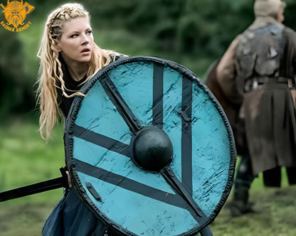 RA-01 Handmade Lagertha Viking shield, Norse Shield, Shield-Maiden, Wooden Viking, Gift For Him, Gift For Men, Gift For Her - Ragnar Armoury