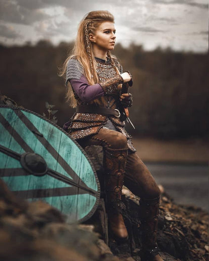 RA-01 Handmade Lagertha Viking shield, Norse Shield, Shield-Maiden, Wooden Viking, Gift For Him, Gift For Men, Gift For Her - Ragnar Armoury