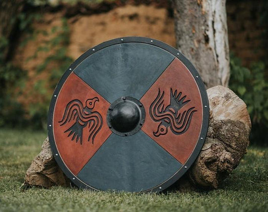  Handmade Viking Shield, Norse Shield Odin's Ravens, medieval Shield, Viking Shield, Ragnar Armory, Norse Shield Odin's Raven Symbols Huginn and Muginn, 