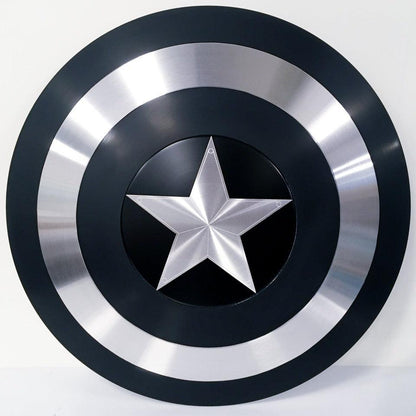 RA-08 Handmade Captain America Shields, Steel Shield, Captain America Black and Silver Shield, Christmas Gift, Birthday Gift, Easter Gift - Ragnar Armoury