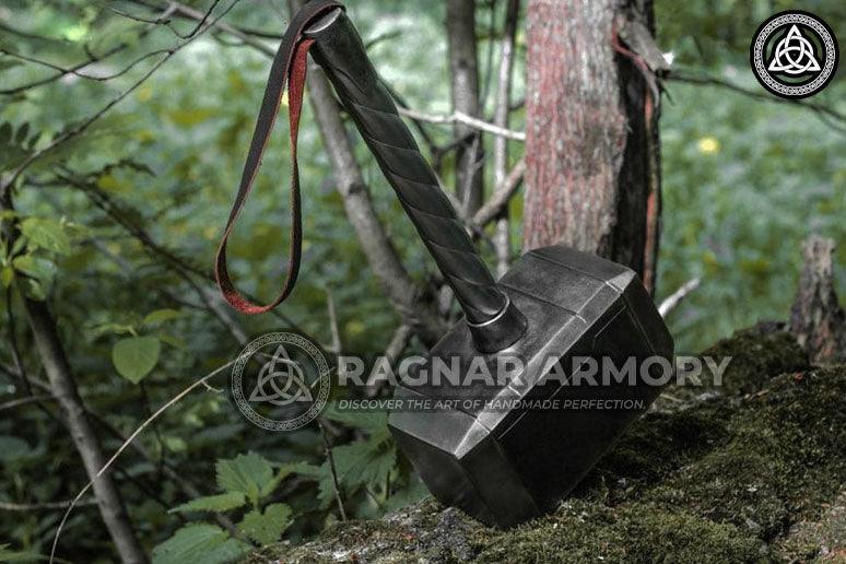 RA-100 Hand Forged Thor Hammer, Thor Hammer Metal Mjolnir, Thor War Hammer Handmade Nordic Hammer, Gift For Men, Gift For Him, Christmas Gift, Anniversary Gift - Ragnar Armoury