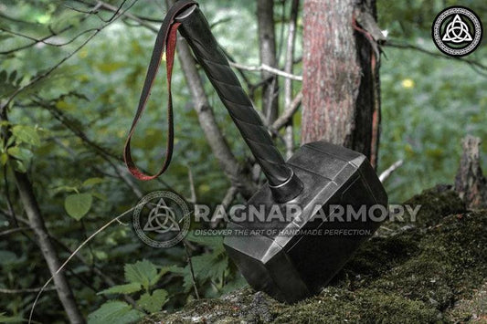 RA-100 Hand Forged Thor Hammer, Thor Hammer Metal Mjolnir, Thor War Hammer Handmade Nordic Hammer, Gift For Men, Gift For Him, Christmas Gift, Anniversary Gift - Ragnar Armory