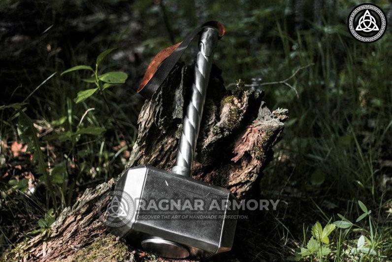 RA-100 Hand Forged Thor Hammer, Thor Hammer Metal Mjolnir, Thor War Hammer Handmade Nordic Hammer, Gift For Men, Gift For Him, Christmas Gift, Anniversary Gift - Ragnar Armoury