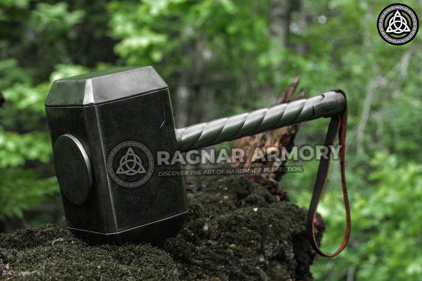 RA-100 Hand Forged Thor Hammer, Thor Hammer Metal Mjolnir, Thor War Hammer Handmade Nordic Hammer, Gift For Men, Gift For Him, Christmas Gift, Anniversary Gift - Ragnar Armoury