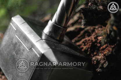 RA-100 Hand Forged Thor Hammer, Thor Hammer Metal Mjolnir, Thor War Hammer Handmade Nordic Hammer, Gift For Men, Gift For Him, Christmas Gift, Anniversary Gift - Ragnar Armoury