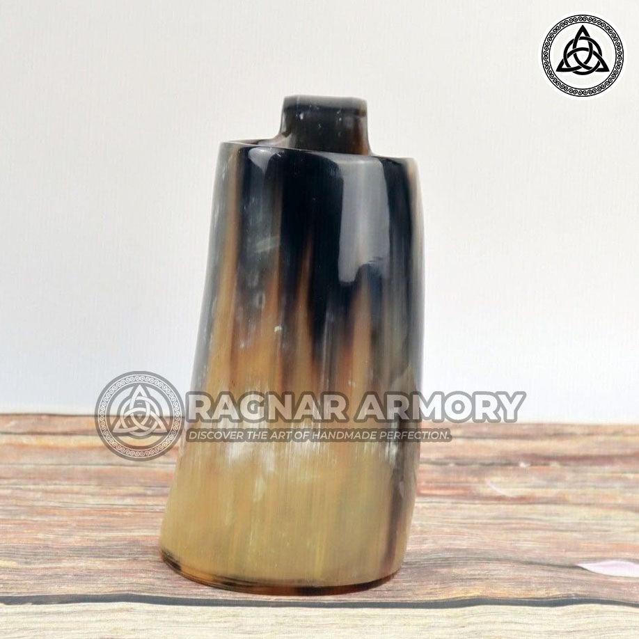 RA-110 Handmade Polished Horn Mug, Viking Mugs, beer Mugs, Horn Mugs, Mother's Day Gift, Gift For Him, Christmas Gift - Ragnar Armoury