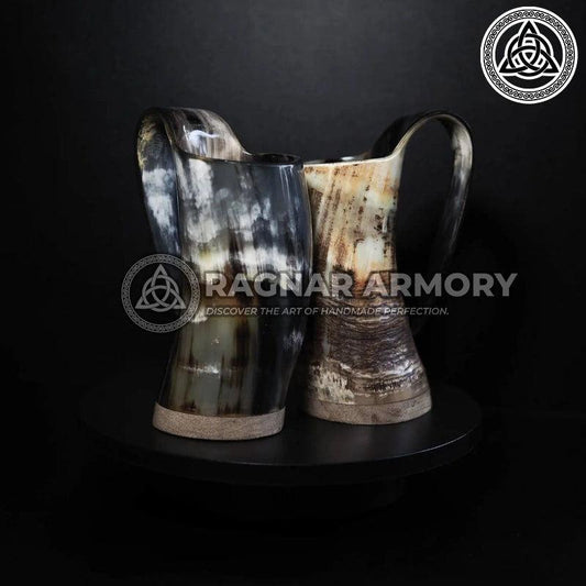 RA-114 High Quality Made Handmade Polished Horn Mug, Horn Coffee Mug, Beer Mugs, Gift For Men, Fathers Day Gift, Gift For Him - Ragnar Armoury