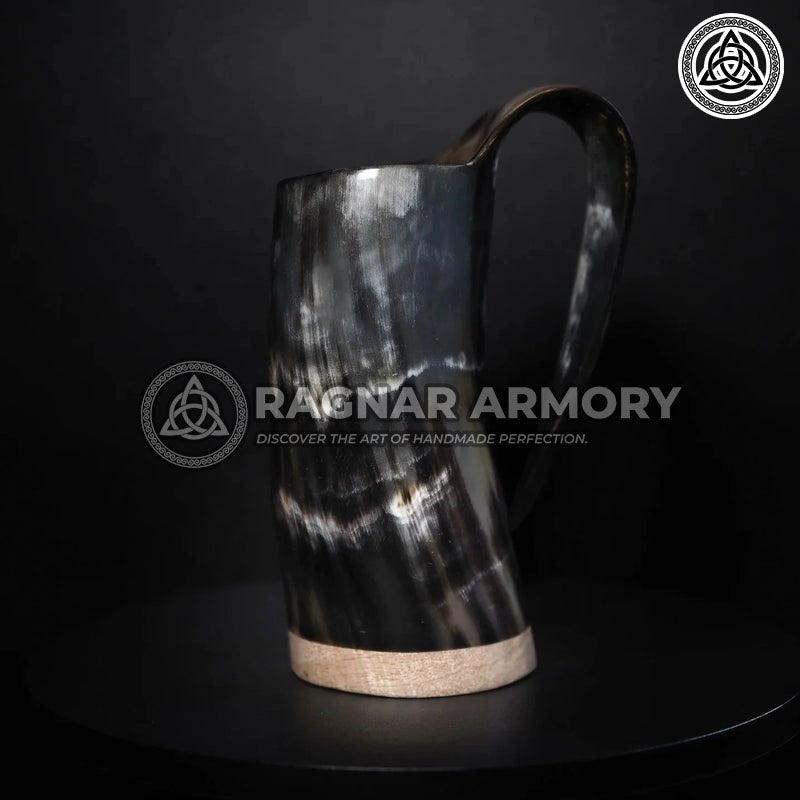 RA-114 High Quality Made Handmade Polished Horn Mug, Horn Coffee Mug, Beer Mugs, Gift For Men, Fathers Day Gift, Gift For Him - Ragnar Armoury