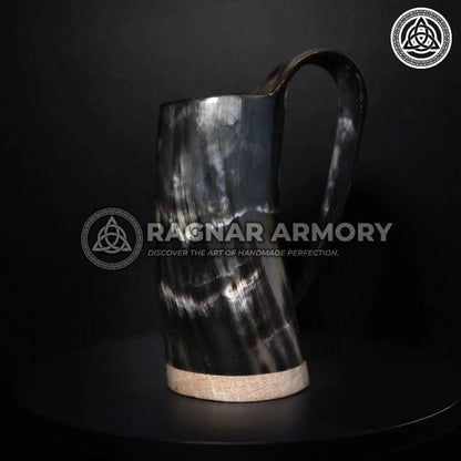 RA-114 High Quality Made Handmade Polished Horn Mug, Horn Coffee Mug, Beer Mugs, Gift For Men, Fathers Day Gift, Gift For Him - Ragnar Armoury