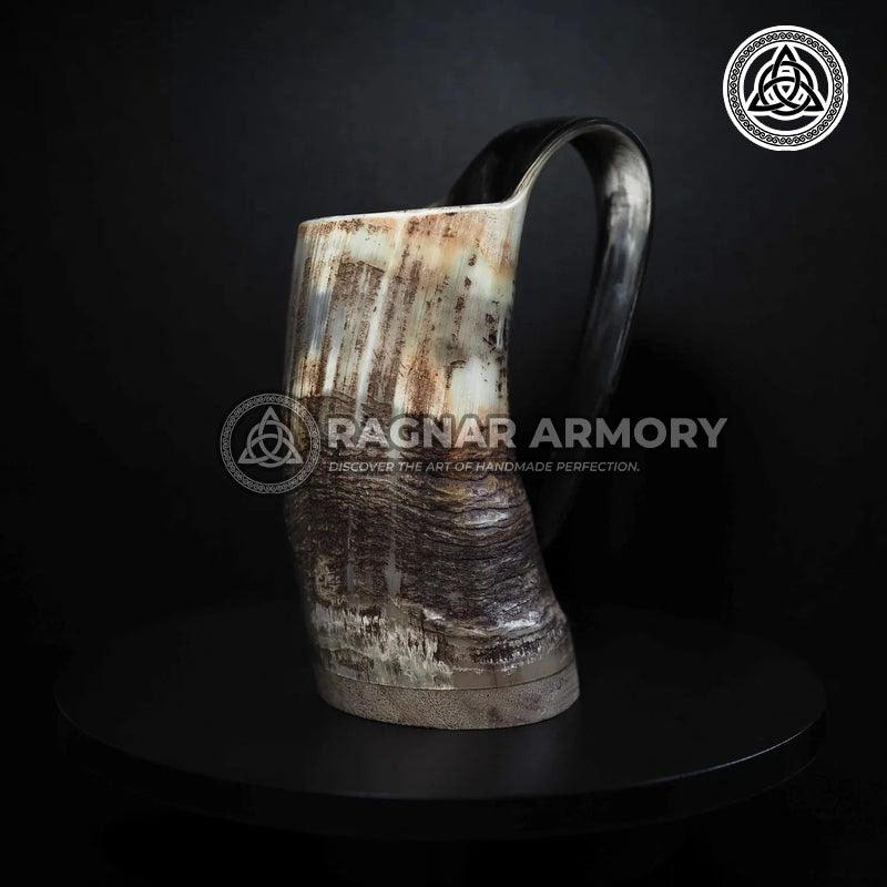 RA-114 High Quality Made Handmade Polished Horn Mug, Horn Coffee Mug, Beer Mugs, Gift For Men, Fathers Day Gift, Gift For Him - Ragnar Armoury