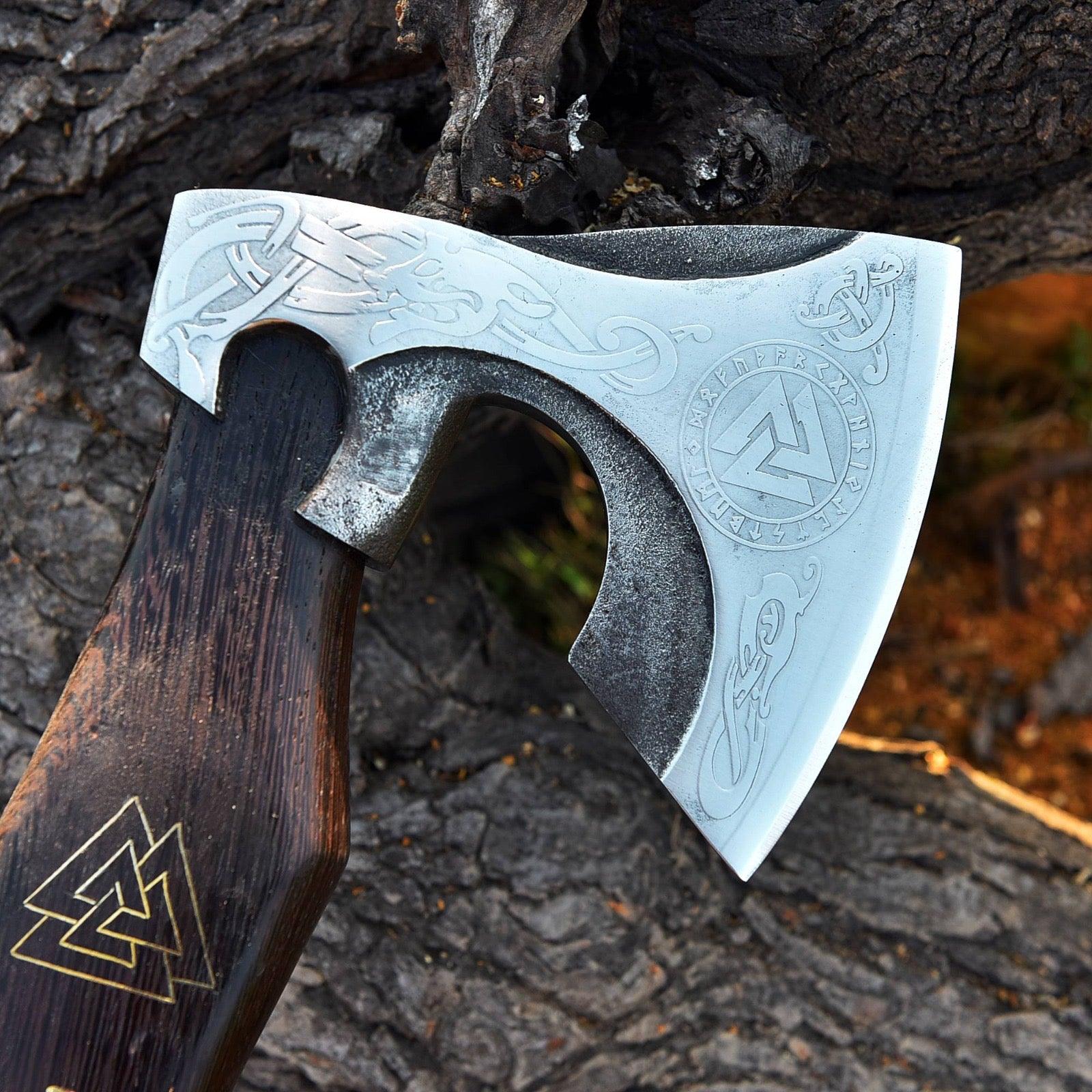 Viking axe, bearded viking axe, tomahawk, ragnar axe, selling long viking axe, axis, axe, thanksgiving, pizza axe, throwing viking axe, gift for him