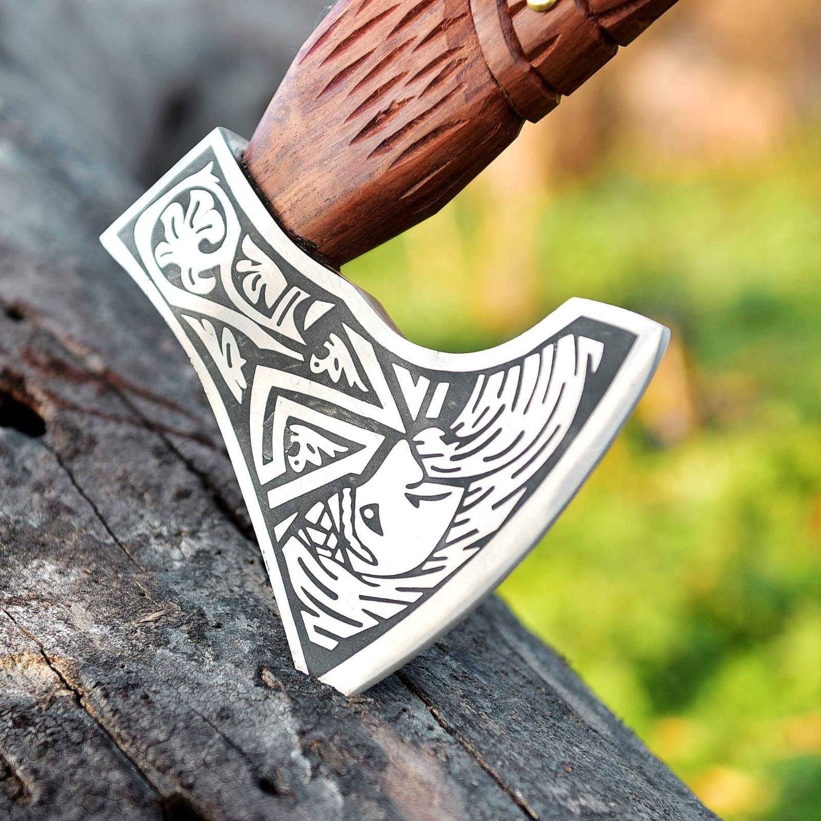 RA-118 Hand Forged Viking Axe, Norse Mythology Axe, Tomahawk axe, Gift For Men, Father's Day Gift, Christmas Gift, Gift For Him - Ragnar Armoury