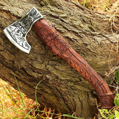 RA-121 Custom Made Handmade Viking Axe, Medieval Axe, Viking Axes, Hiking axe, Tomahawk axe, hunting axe, Valhalla axe, Danish axe, warrior axe, Gift For Men - Ragnar Armoury