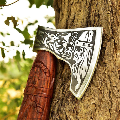 RA-121 Custom Made Handmade Viking Axe, Medieval Axe, Viking Axes, Hiking axe, Tomahawk axe, hunting axe, Valhalla axe, Danish axe, warrior axe, Gift For Men - Ragnar Armoury